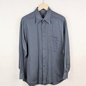 XMI Classic Grey Button Front Collared Shirt 16.5